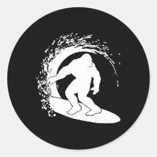 Sticker Rond Bigfoot Surfing 