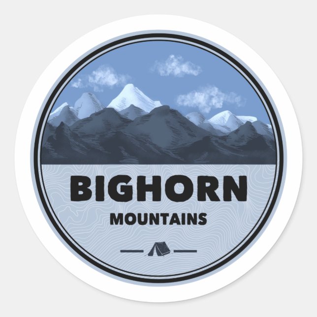 Sticker Rond Bighorn Mountains Wyoming Montana Camping (Devant)
