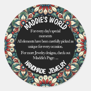 Sticker Rond Bijoux artisanaux