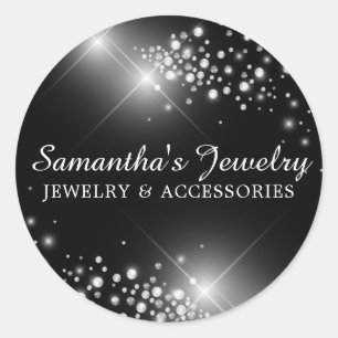 Sticker Rond Bijoux en diamant de gemme d'argent