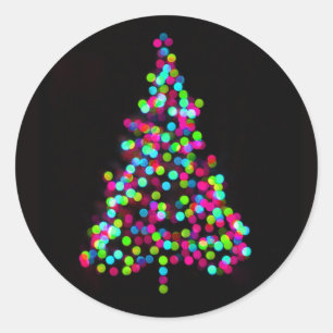 Sticker Rond Bijoux en sapin de Noël