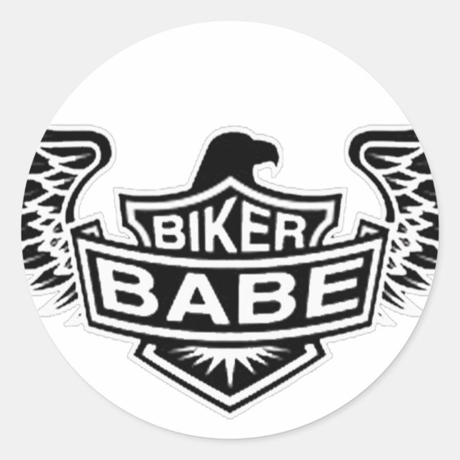 Sticker Rond Biker Babe (Devant)