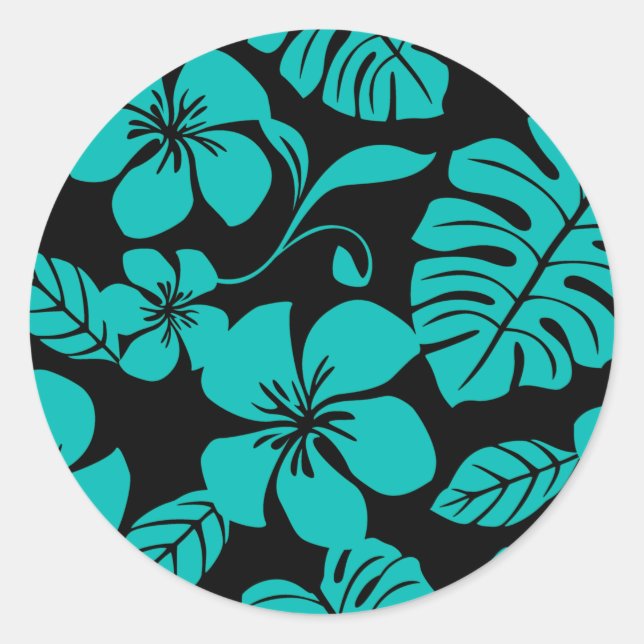 STICKER ROND BIKINI ROSE (NOIR/TURQUOISE) BÂTIMENT ROND CLASSIQ (Devant)