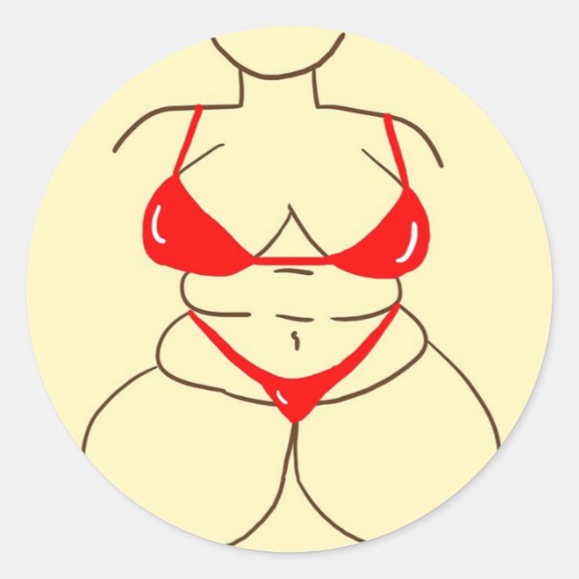 Sticker Rond Bikini rouge (Devant)