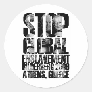 Sticker Rond Bilderberg (guerre ANTI-NWO)