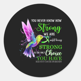 Sticker Rond Bile Ducky Cancer Sensibilisation Vert Forte Hummi