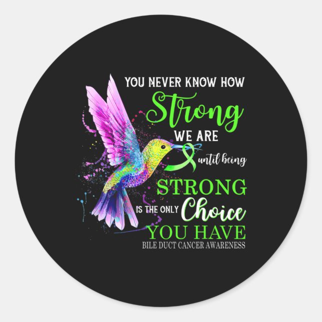Sticker Rond Bile Ducky Cancer Sensibilisation Vert Forte Hummi (Devant)