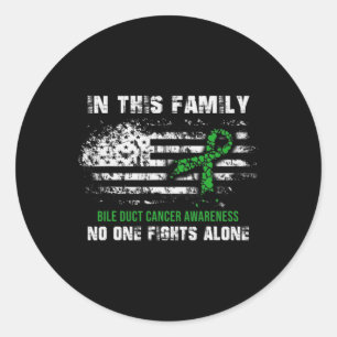 Sticker Rond Bile Duct Cancer Awareness Guerrier American Flag