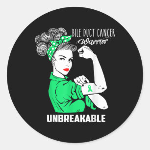 Sticker Rond Bile Duct Cancer Guerrier Unbreakable Chemise Canc