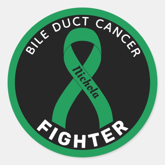 Sticker Rond Bile Duct Cancer Lutter Ruban Noir (Devant)