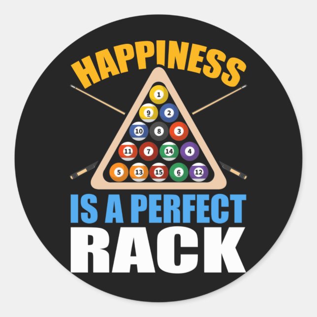 Sticker Rond Billard amusant Humour en rack (Devant)