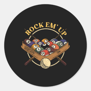Sticker Rond Billard Ball Rack Stick Cue Billiard Player Snoo
