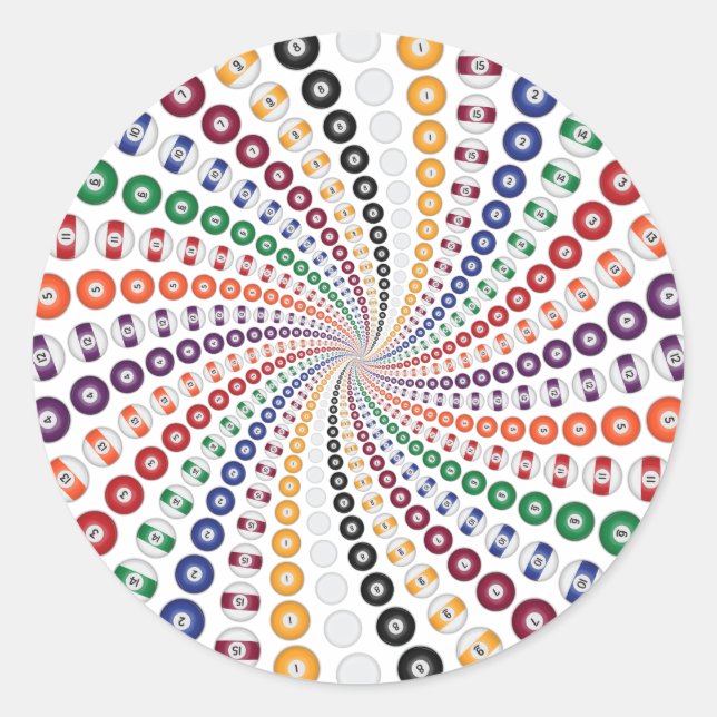 Sticker Rond Billard / Ballons de piscine Spirale : (Devant)