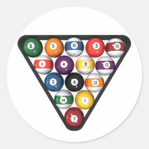 Sticker Rond Billard / Boules de billard Remplies :