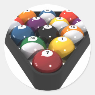 Sticker Rond Billard / Boules de billard Remplies :