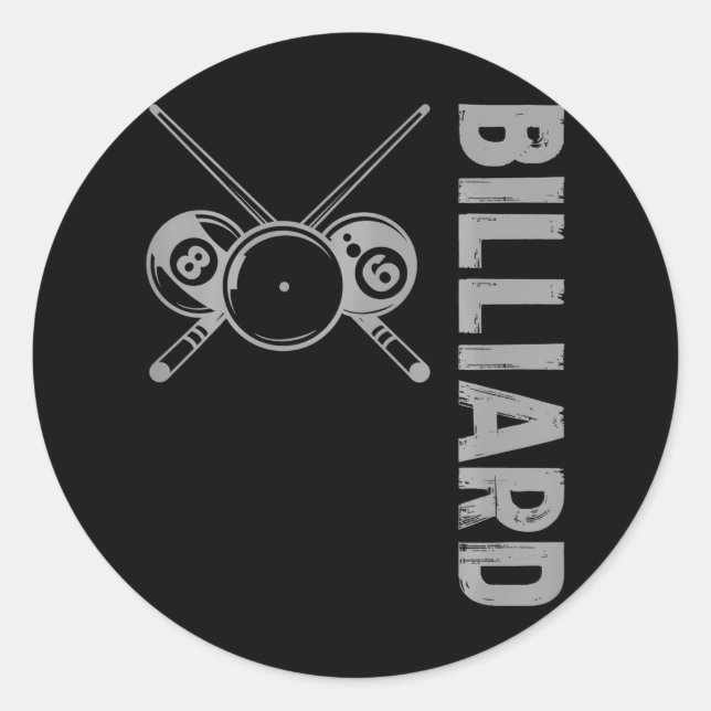 Sticker Rond Billard Cue Sports (Devant)