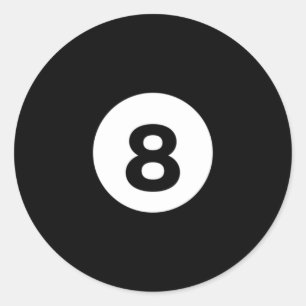Sticker Rond Billard noir massif boule 8