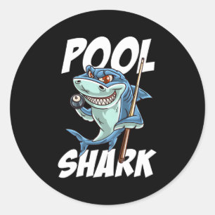 Sticker Rond Billard Pool Shark Snooker Hall Joke Billard