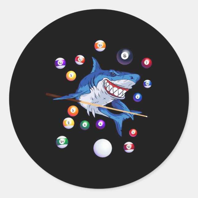 Sticker Rond Billard Shark Billard Joueur billard billard Snook (Devant)