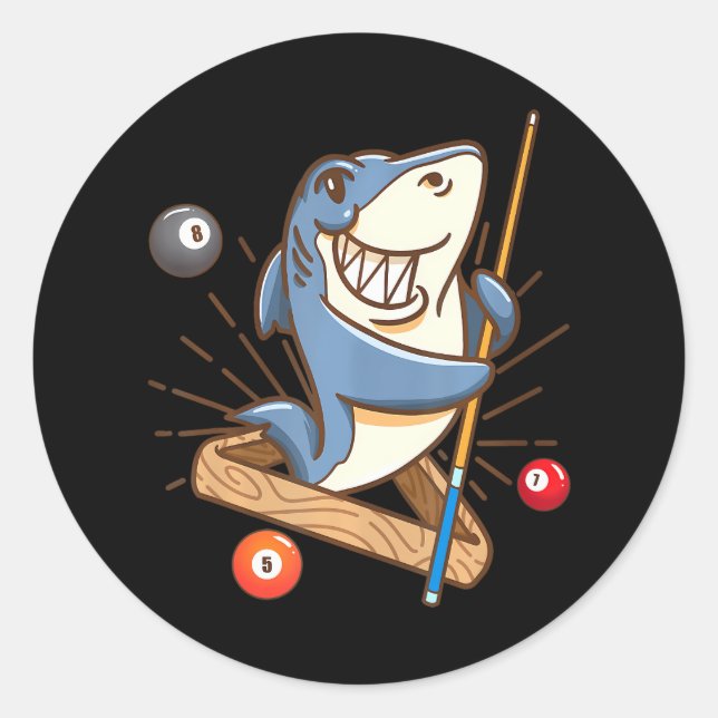 Sticker Rond Billard Shark Hustler Pool s Girls Snooker (Devant)