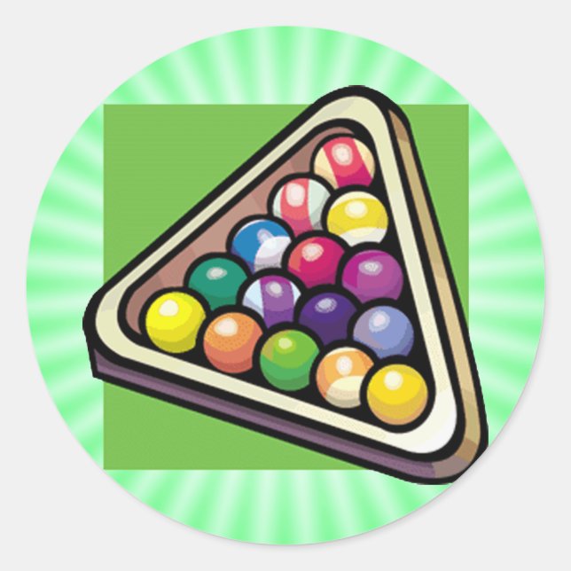 Sticker Rond Billard vert ; piscine (Devant)