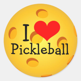 Sticker Rond BILLETS DE PICKLEBALL - "I Love Pickleball"