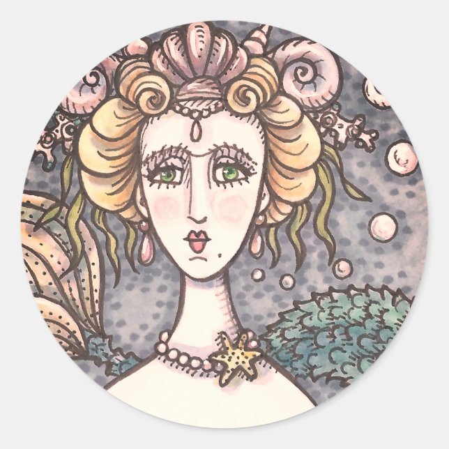 STICKER ROND BILLETS D'IMAGINAIRE MERMAID GOTH (Devant)
