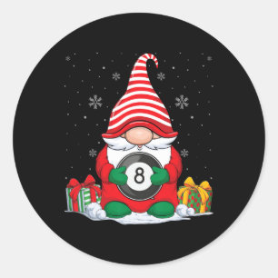 Sticker Rond Billiard Ball Gnomes de Noël mignon Billiard Ball