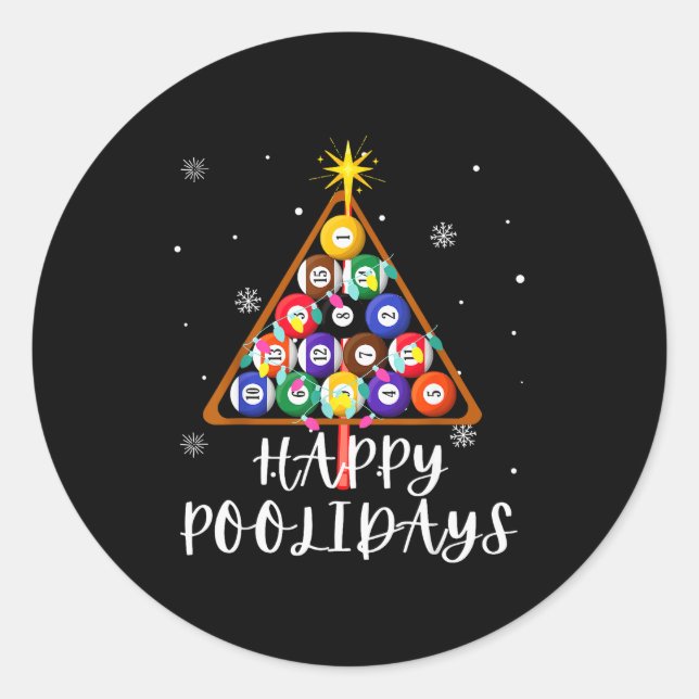 Sticker Rond Billiard Ball Xmas Tree Ol Billiards Christmas  (Devant)