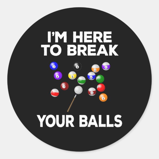 Sticker Rond Billiard Funny Pool (Devant)