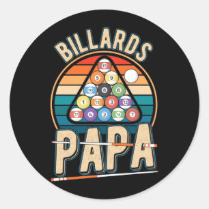 Sticker Rond Billiard Papa Cue Sports Papa Snooker Pool