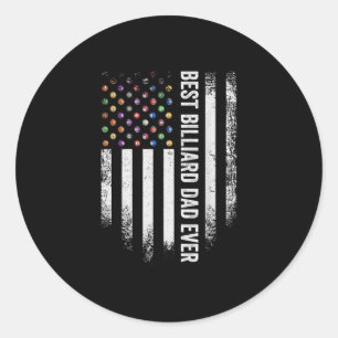 Sticker Rond Billiard Snooke, le meilleur pool du drapeau amér