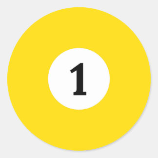 Sticker Rond Billiard Solide Boule Jaune 1