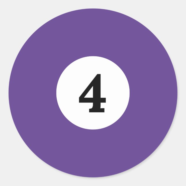 Sticker Rond Billiard Solide Violet Ball 4 (Devant)