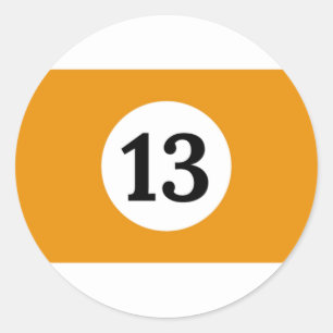 Sticker Rond Billiard Stripes Orange Ball 13