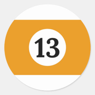 Sticker Rond Billiard Stripes Orange Ball 13