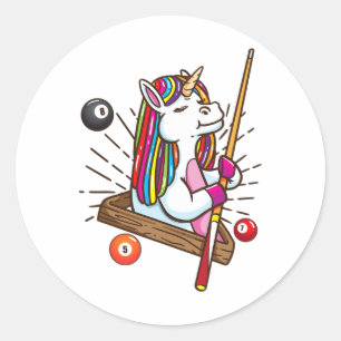 Sticker Rond Billiard Unicorn Workhorse Pool Chemise Girls Snoo