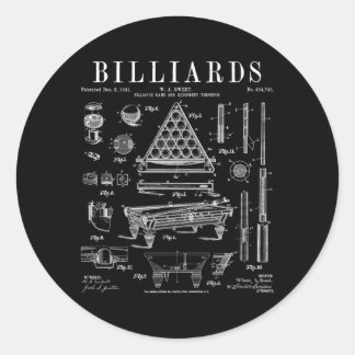 Sticker Rond Billiards Pool de tables Billard Ball Brevet Breve