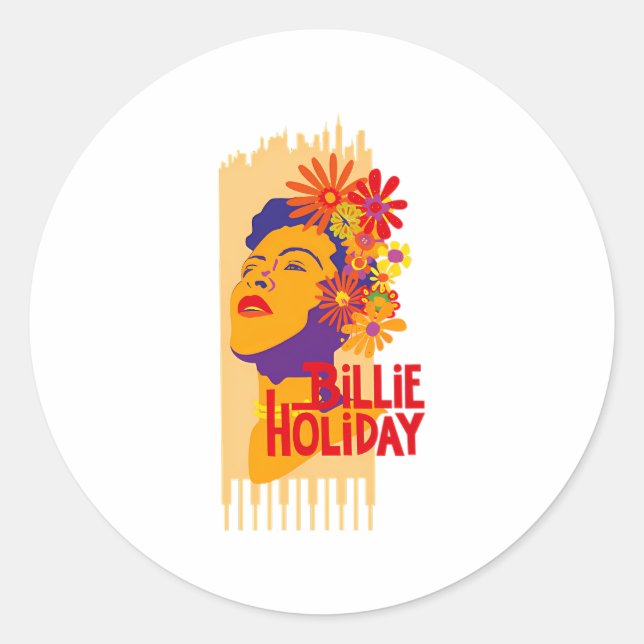Sticker Rond Billie Holiday (Devant)