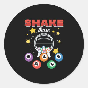 Sticker Rond Bingo Balls Lucky Joueur Jeu Jeu Jeu Cadeau