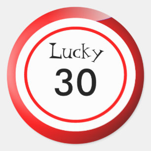 Sticker Rond Bingo Balls Lucky Numéros Amusants