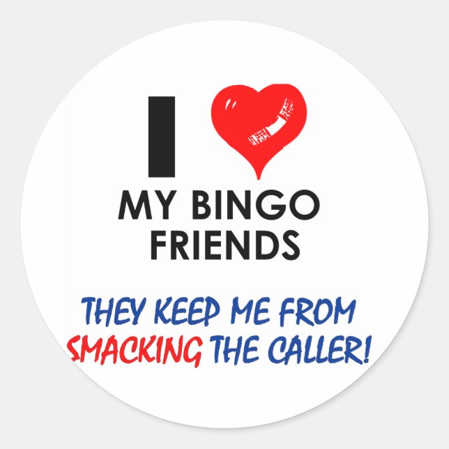 Sticker Rond BINGO ! Bingo conceptions pour le joueur fabuleux! (Devant)