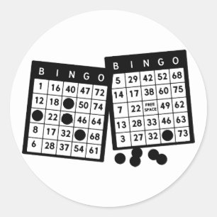 Sticker Rond Bingo cartes jetons jeu illustration