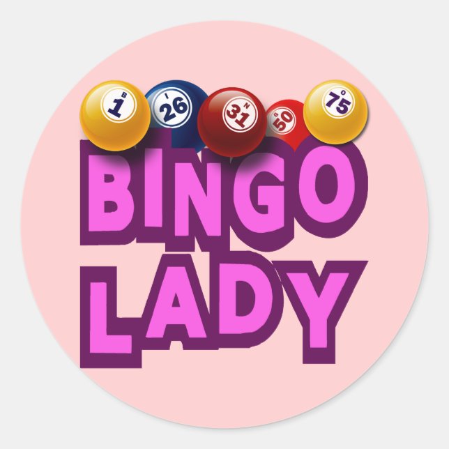STICKER ROND BINGO LADY (Devant)