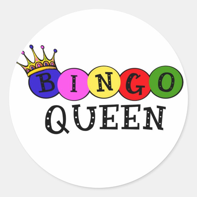 STICKER ROND BINGO QUEEN (Devant)