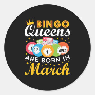 Sticker Rond Bingo Queens Are Born in Mars