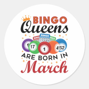 Sticker Rond Bingo Queens Are Born in Mars