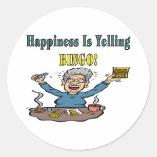 Sticker Rond Bingo-test : Le bonheur est