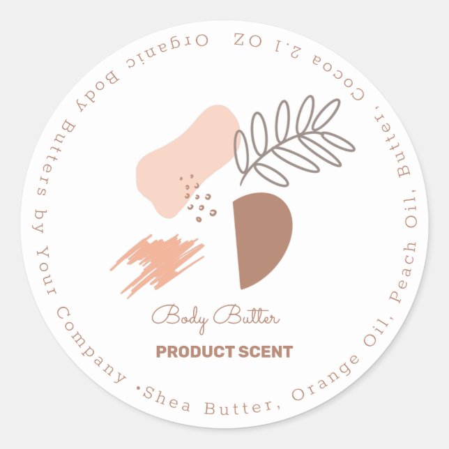 Sticker Rond Bio Motif Beurre Bain Bain marque de savon (Devant)