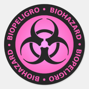 Sticker Rond Biodanger rose